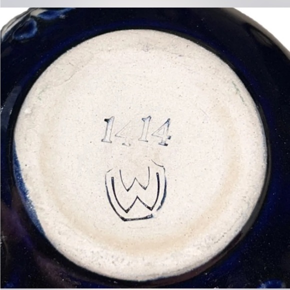 Vintage German Wick-Werke Mug Beer Stein wildflowers Blue Cobalt 4 pc - Picture 7 of 11